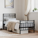 Metal Bed Frame without Mattress with Footboard Black 80x200cm 373700