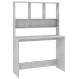 800391 Desk with Shelves Concrete Grey 110x45x157 cm Engineered Wood