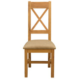 Dining Chair 2 pcs Solid Oak Wood Beige 45 x 54 x 105 cm 42039168