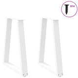 ZNTS Coffee Table Legs V-Shape 2 pcs White 50x cm Steel 4012561