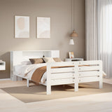 Bed Frame without Mattress White 140x190 cm Solid Wood Pine 3309900