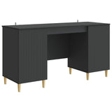 Desk with Shelf Black 142.5 x 50 x 75 cm Engineered Wood 3414595