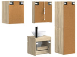 Bathroom Cabinet Set 5 pcs Sonoma Oak 43 x 11.5 x 60.5 cm 3407353