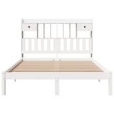 Bookcase Bed without Mattress White 150x200 cm King Solid Wood Pine 3321629