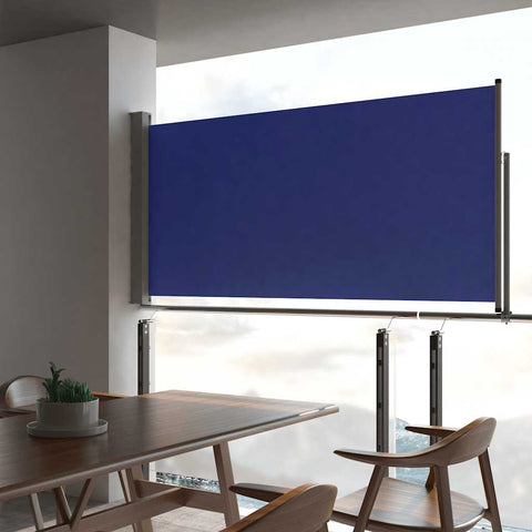 Patio Retractable Side Awning 120x300 cm Blue 48344