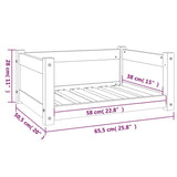 Dog Bed White 65.5x50.5x28 cm Solid Pine Wood 821448