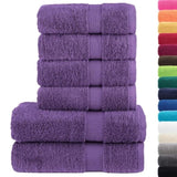 6 Piece Premium Towel Set SOLUND Purple 600 gsm 137562