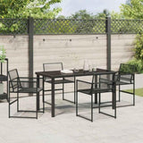 Garden Dining Set 5 pcs Black Poly Rattan 3379327
