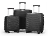V-striped 3-in-1 PP trolley case 20in 24in 28in PP iron trolley classic color - black 96306816