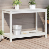 Potting Table with Shelf White 108x50x75 cm Solid Wood Pine 832403