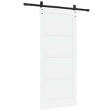 Sliding Door 86 x 198.5 cm Engineered Wood White and Black 3449965