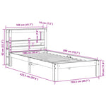 Bed Frame without Mattress Wax Brown 100x200 cm Solid Wood Pine 3306063