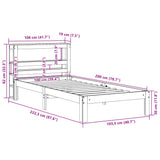 Bed Frame without Mattress Wax Brown 100x200 cm Solid Wood Pine 3306063
