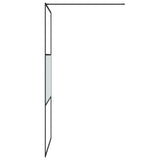 Walk-in Shower Wall Black 100x195 cm Half Frosted ESG Glass 152107