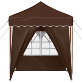 Pop-up Party Tent 195 x 195 x 245 cm Brown Oxford Fabric 42019742