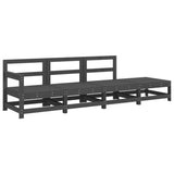 4 Piece Garden Lounge Set Grey Solid Wood Pine 825536