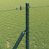 Fence with Posts Green 1.2 x 50 m PVC-coated steel 3352713