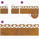 Lawn Edgings 30 pcs Rusty 103 x 0.05 x 22 cm Weathering Steel 874848