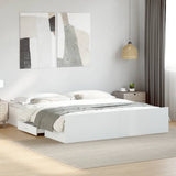 Bed Frame with Drawers without Mattress White 200x200 cm 3280265
