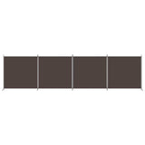 4-Panel Room Divider Brown 698x180 cm Fabric 350283