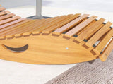 Outdoor Rocking Chair w/ Slatted Seat, Wooden Rocking Chair, 130cm x 60cm x 60cm, Light Brown T3398P555900