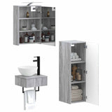 Bathroom Cabinet Set 4 pcs Grey Sonoma 43 x 16 x 62.5 cm 3407372