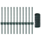 Fence with Posts Green 0.4 x 25 m Steel 3336019