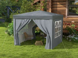 2 x 2m Pop Up Gazebo with Sides, Metal Frame Waterproof Marquee Party Tent Canopy with Free Carrying T3398P310878