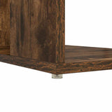 Desk with Shelf Smoked Oak 130 x 50.5 x 75 cm Engineered Wood 869502