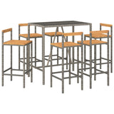 Garden Bar Set Grey PE rattan Large Footrest Garden Bar Set 3187695