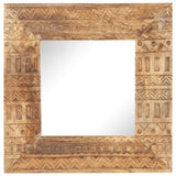 Hand-Carved Mirror 50x50x2.5 cm Solid Mango Wood 321647
