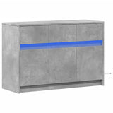 TV Cabinet with LED Concrete Grey 91x34x61 cm Engineered Wood 852183