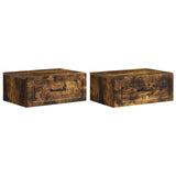 Wall-Mounted Bedside Cabinet 2 pcs Smoked Oak 49 x 34.5 x 20 cm 899306