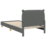 Children's Bed Frame with Headboard Dark Grey 90 x 190 cm 42011220