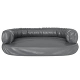 Ergonomic Foam Dog Bed Grey 75x53 cm Faux Leather 171317