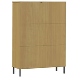 Bookcase with Metal Legs Brown 90x35x128.5 cm Solid Wood OSLO 351012
