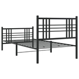 Metal Bed Frame without Mattress with Footboard Black 90x190cm 376334