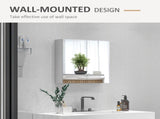 Bathroom Mirror Cabinet, Wall Mounted Bathroom Storage Cupboard with Adjustable Shelf, 60W x 15D x T3398P343528