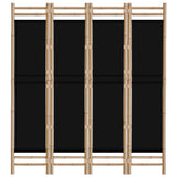 Folding 4-Panel Room Divider 160 cm Bamboo and Canvas 350628