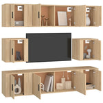 8 Piece TV Cabinet Set Sonoma Oak Engineered Wood 3188673