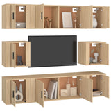 8 Piece TV Cabinet Set Sonoma Oak Engineered Wood 3188673