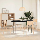 Table Top Dark Brown 140x60x4 cm Solid Wood Oak Oval 4009084