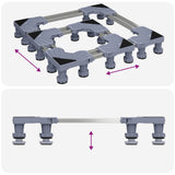 Washing Machine Base Grey 67 x 67 x 12 cm Stainless Steel 42009957