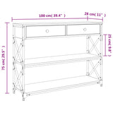 Console Table Grey Sonoma 100x28x75 cm Engineered Wood 834193