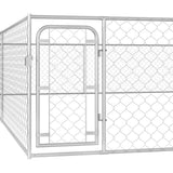 Outdoor Dog Kennel Galvanised Steel 6x6x1 m 170821