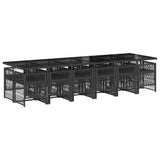 13 Piece Garden Dining Set with Cushions Black Poly Rattan 3210942