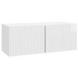 Wall-Mounted TV Cabinet High Gloss White 78.5 x 31 x 30 cm 898549