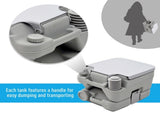 10L Portable Travel Toilet Outdoor Camping Picnic with 2 Detachable Tanks & Push-button Operation, T3398P347582
