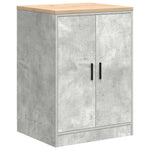 ZNTS Garage Cabinets 2 pcs Concrete Grey Engineered Wood 3328308