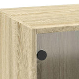 Wall Cabinet with Glass Doors Sonoma Oak 35x37x100 cm 836485